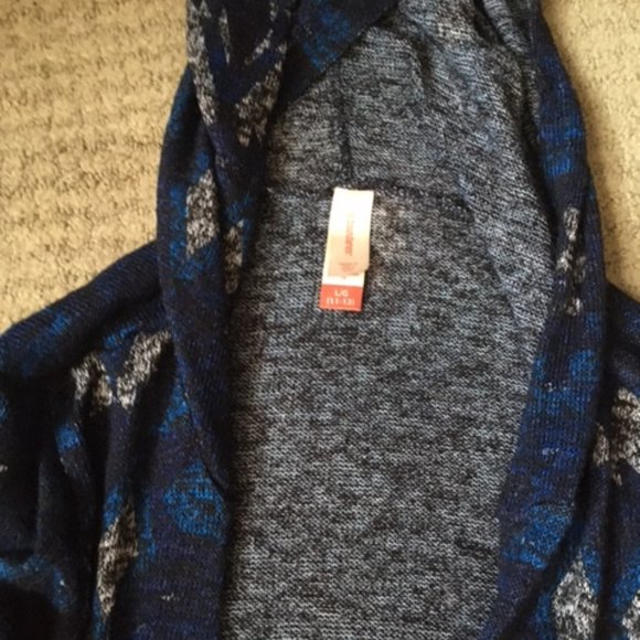 No Boundaries Long Cardigan Sweater Blue L - Picture 2 of 5
